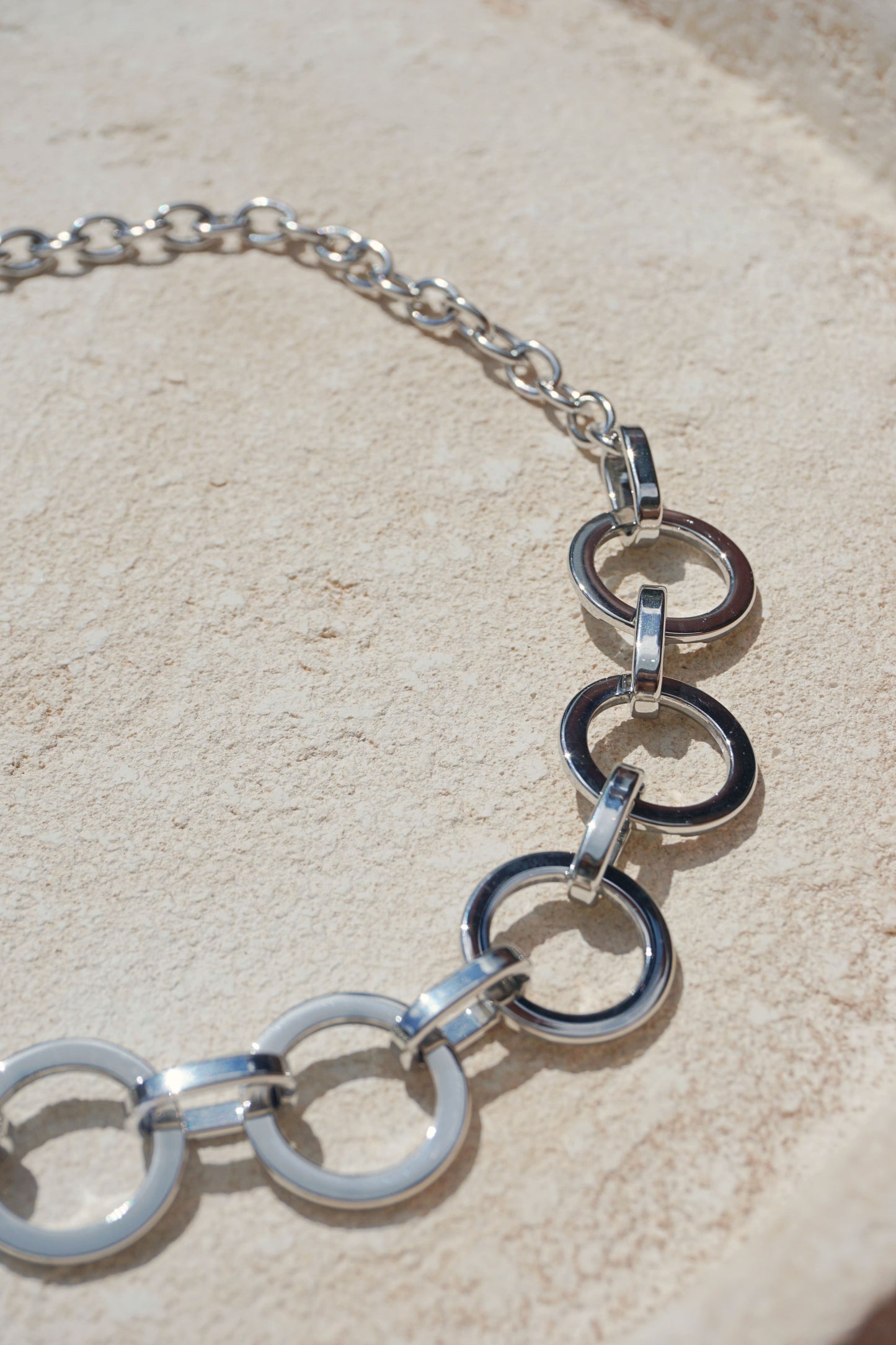 Silver rings necklace