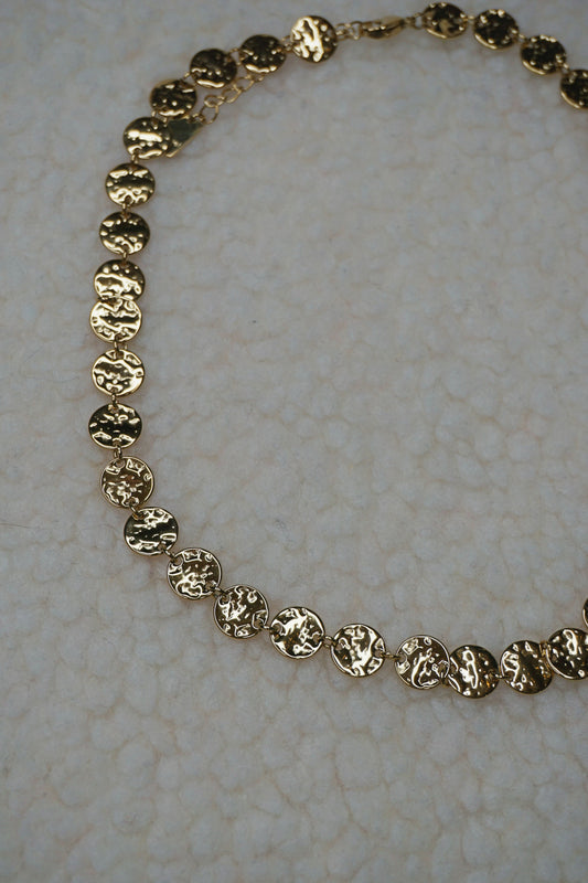 Collier doré médaillons brillants