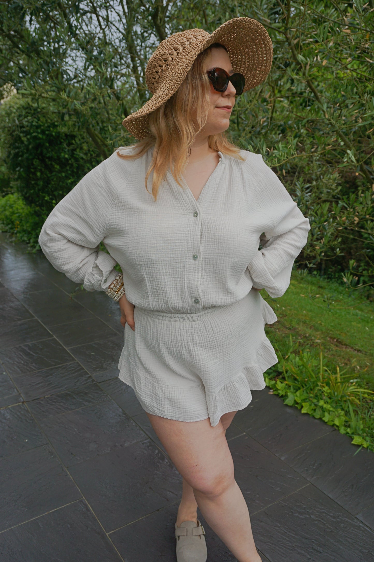 Combishort crème gaze de coton