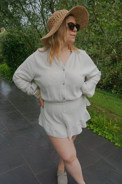Combishort crème gaze de coton