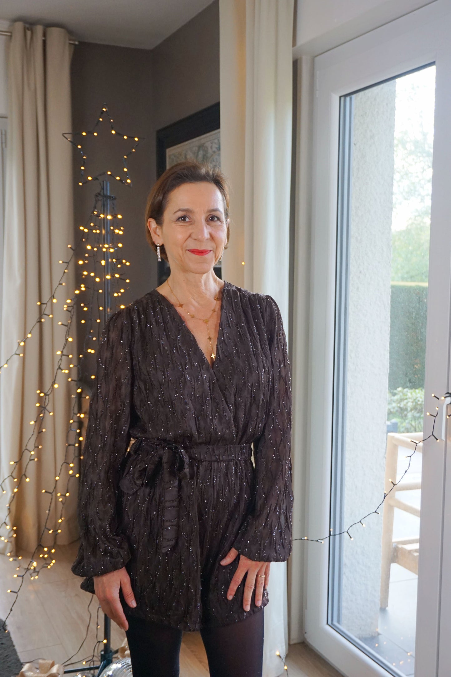 Combishort marron chocolat à paillettes