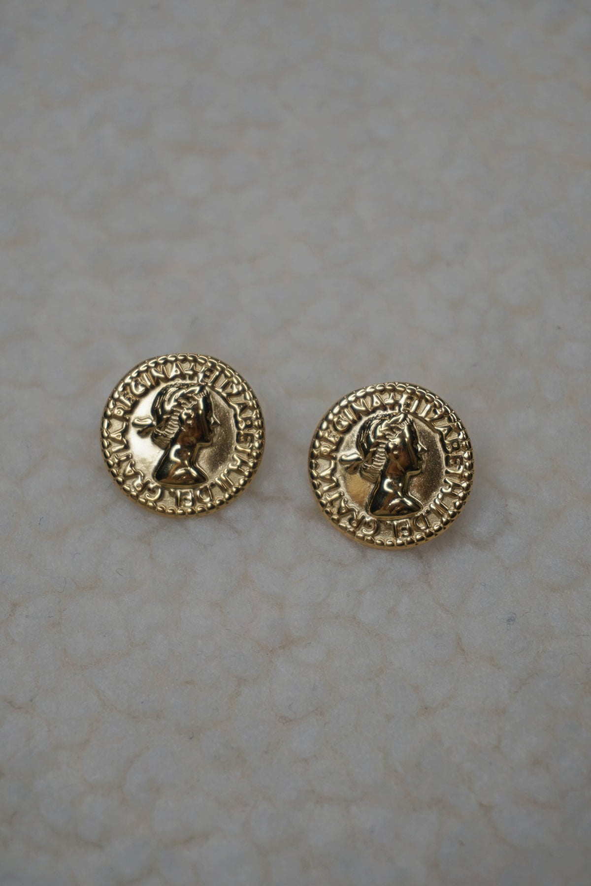 Boucles d'oreilles dorées pièces de monnaie