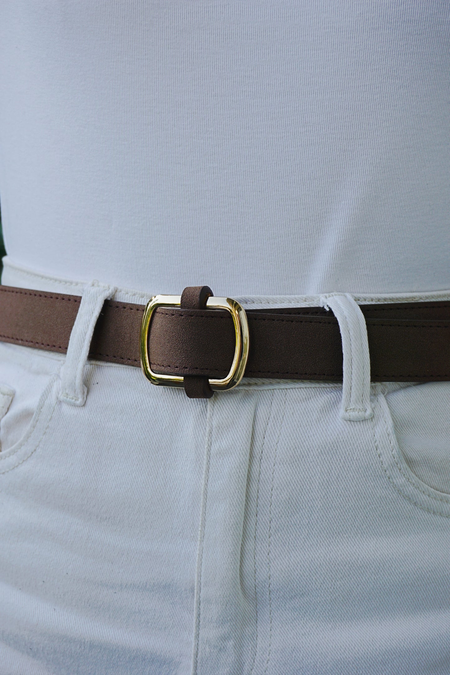 Ceinture similicuir marron