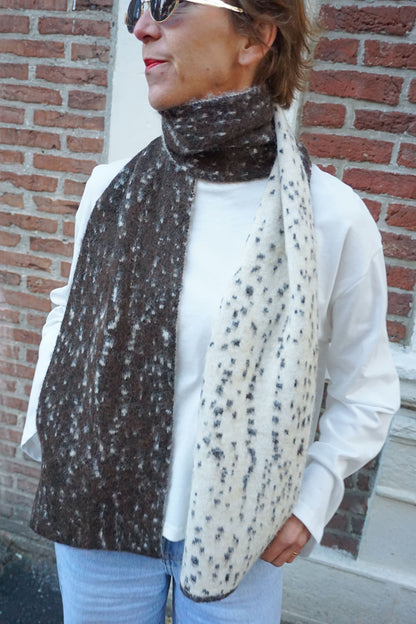 Echarpe motifs bambi bicolore avec cachemire