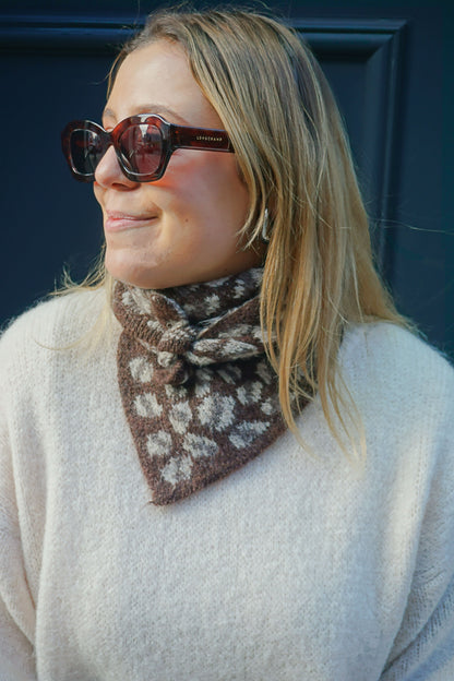 Écharpe Sophie Scarf triangle léopard