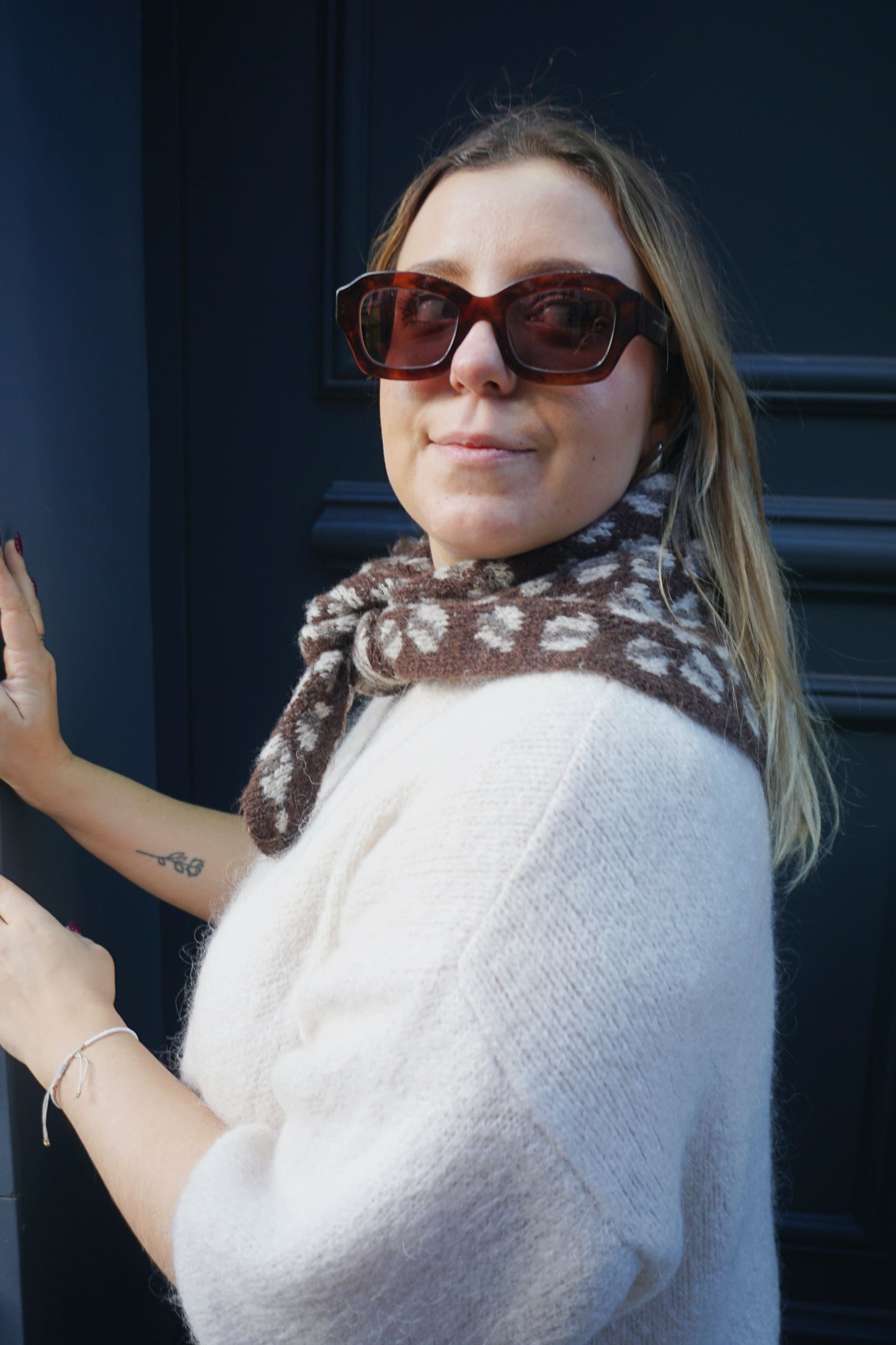 Écharpe Sophie Scarf triangle léopard