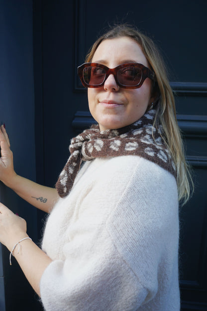 Écharpe Sophie Scarf triangle léopard