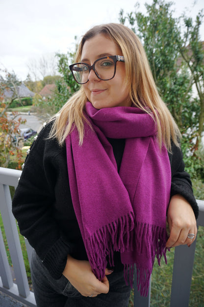 Écharpe violette avec cachemire