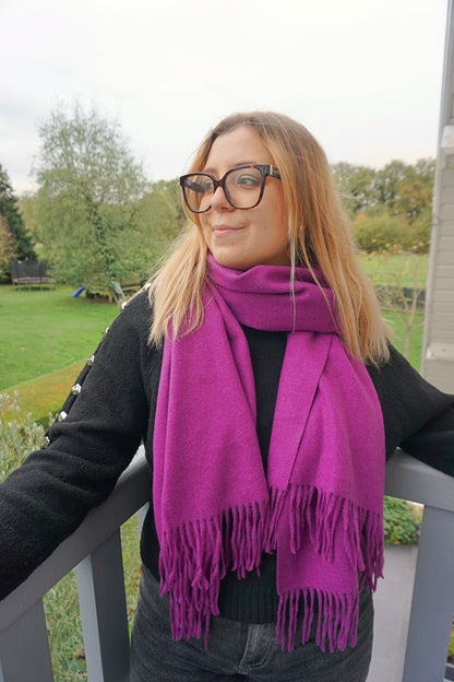 Écharpe violette avec cachemire
