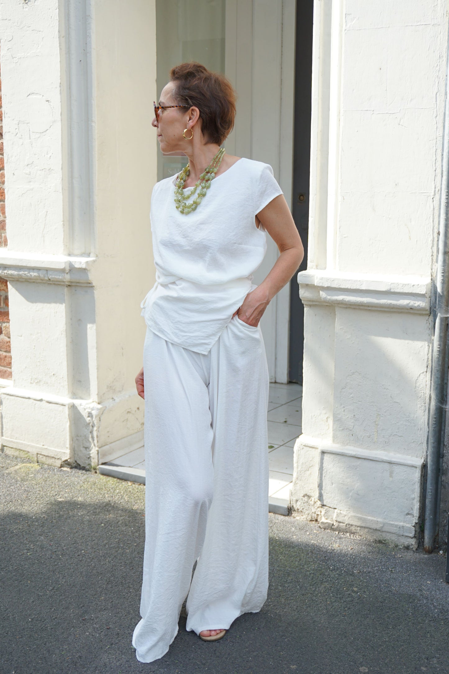 Ensemble blanc pantalon et top