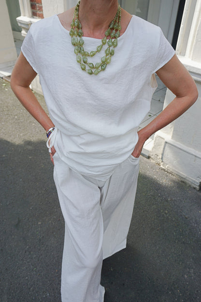 Ensemble blanc pantalon et top