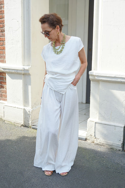 Ensemble blanc pantalon et top