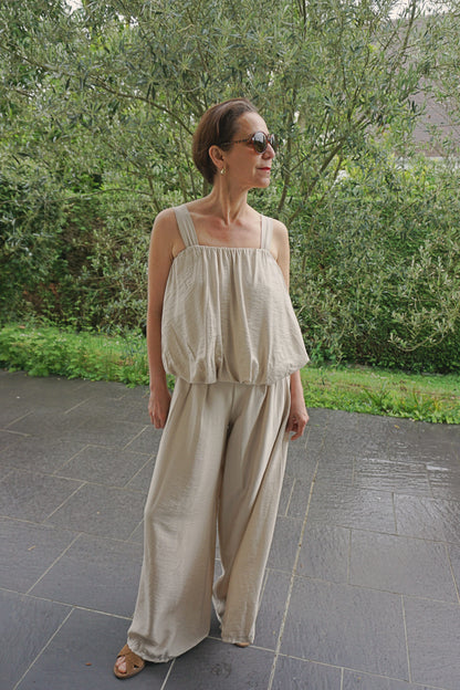 Ensemble bouffant taupe fluide