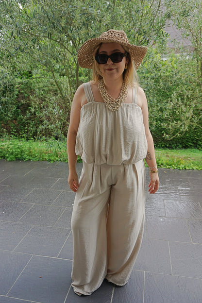 Ensemble bouffant taupe fluide