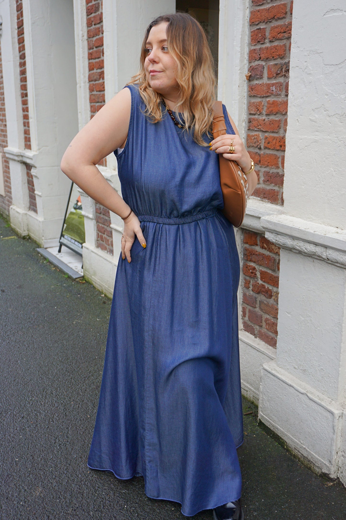 Ensemble effet jean top et jupe