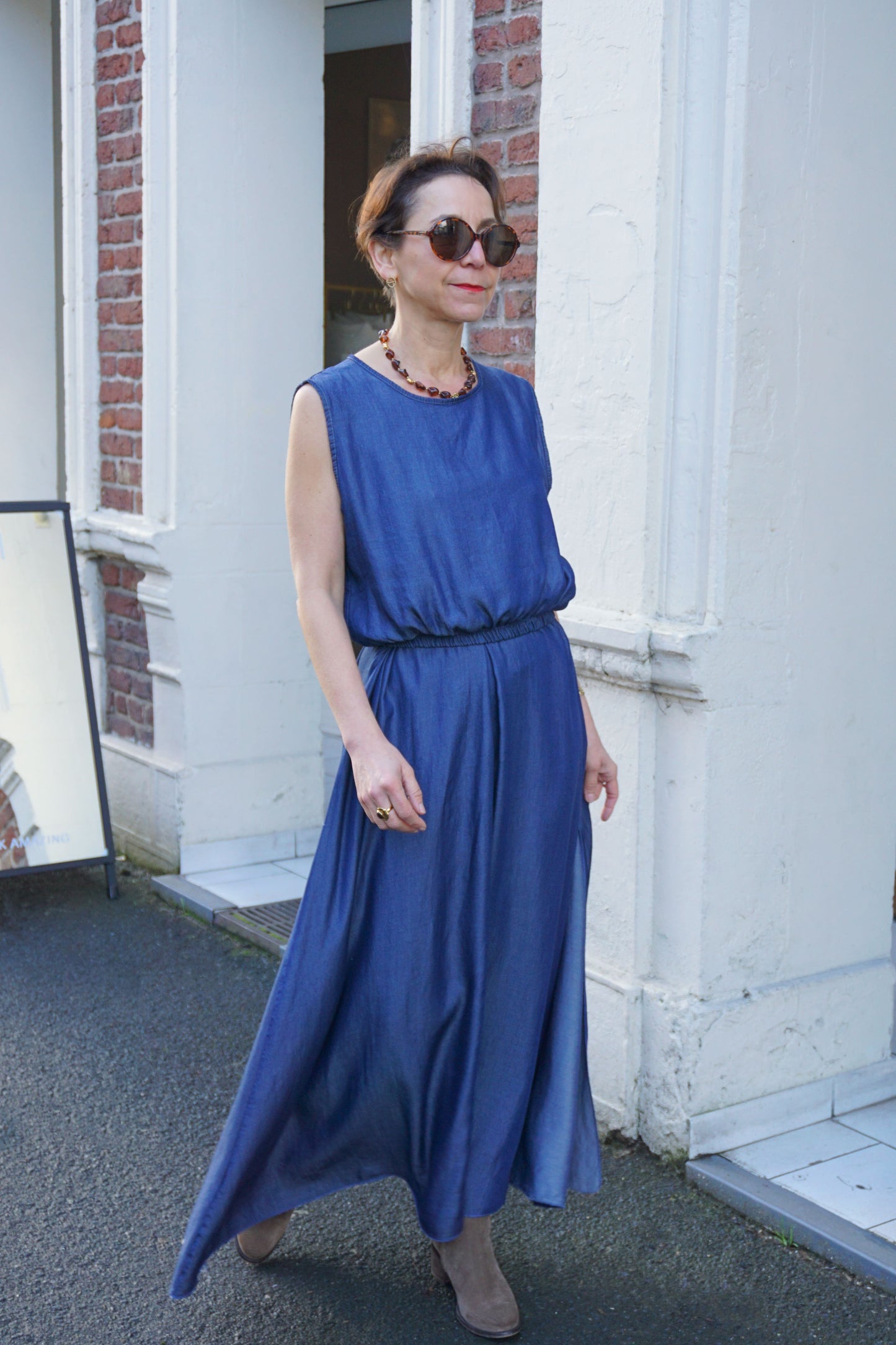 Ensemble effet jean top et jupe