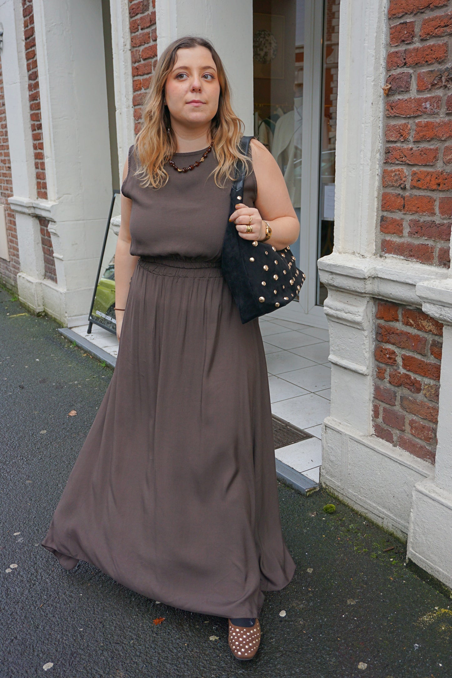 Ensemble marron top et jupe