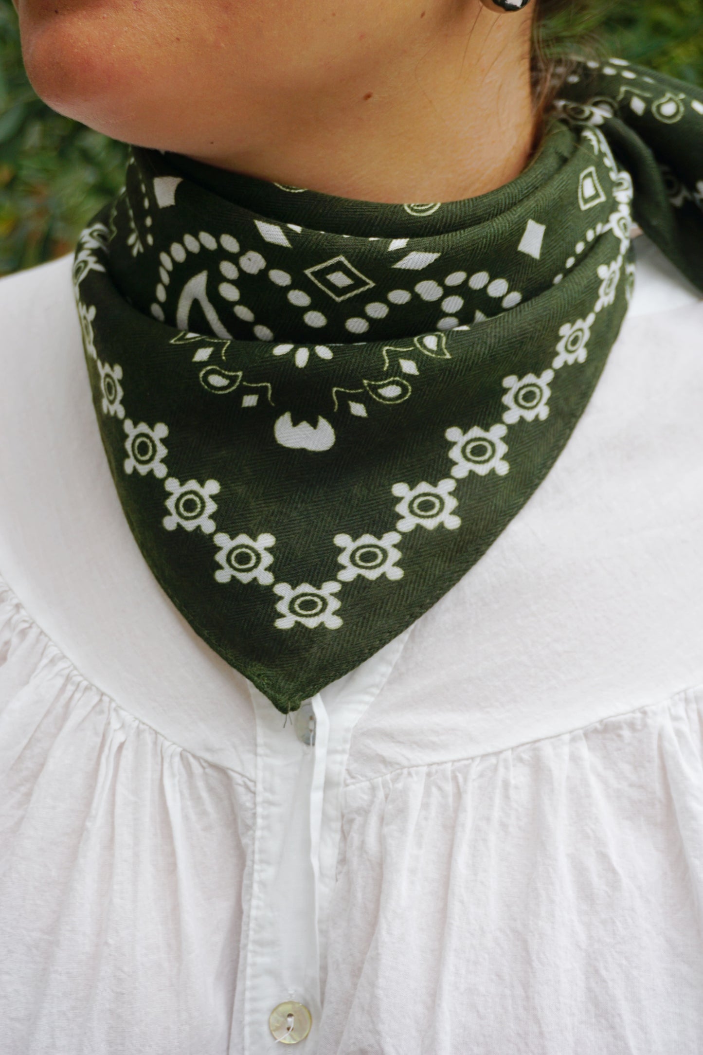 Foulard motif bandana kaki