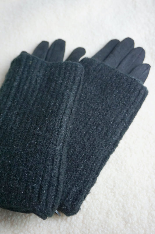 Gants noirs brillants style mitaines