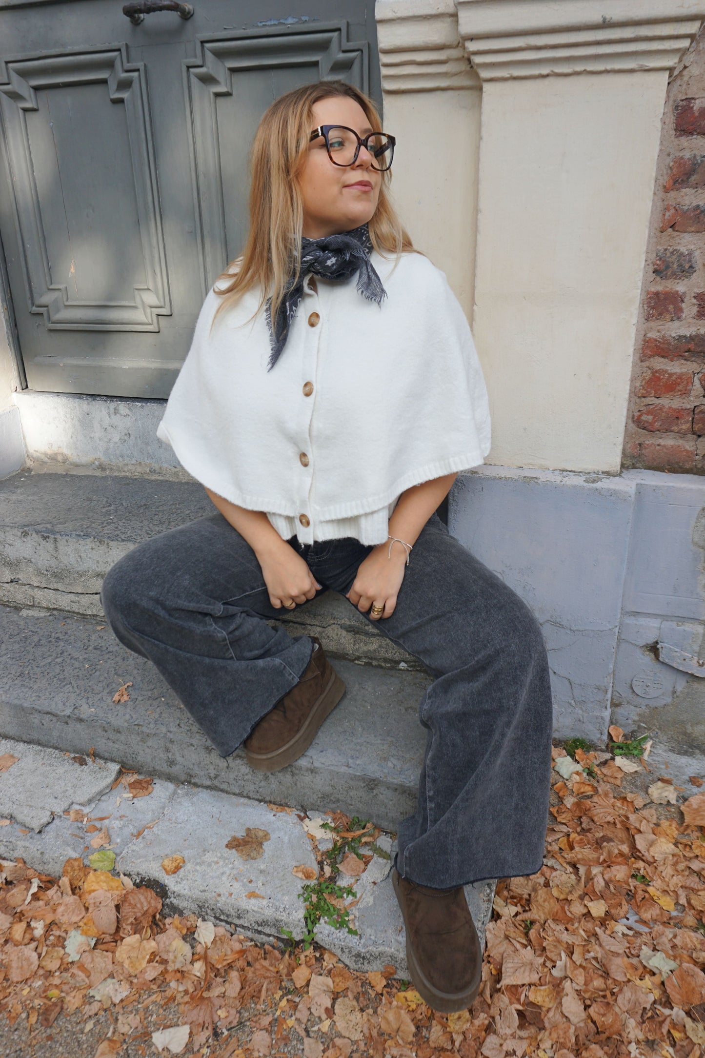 Gilet cape blanc