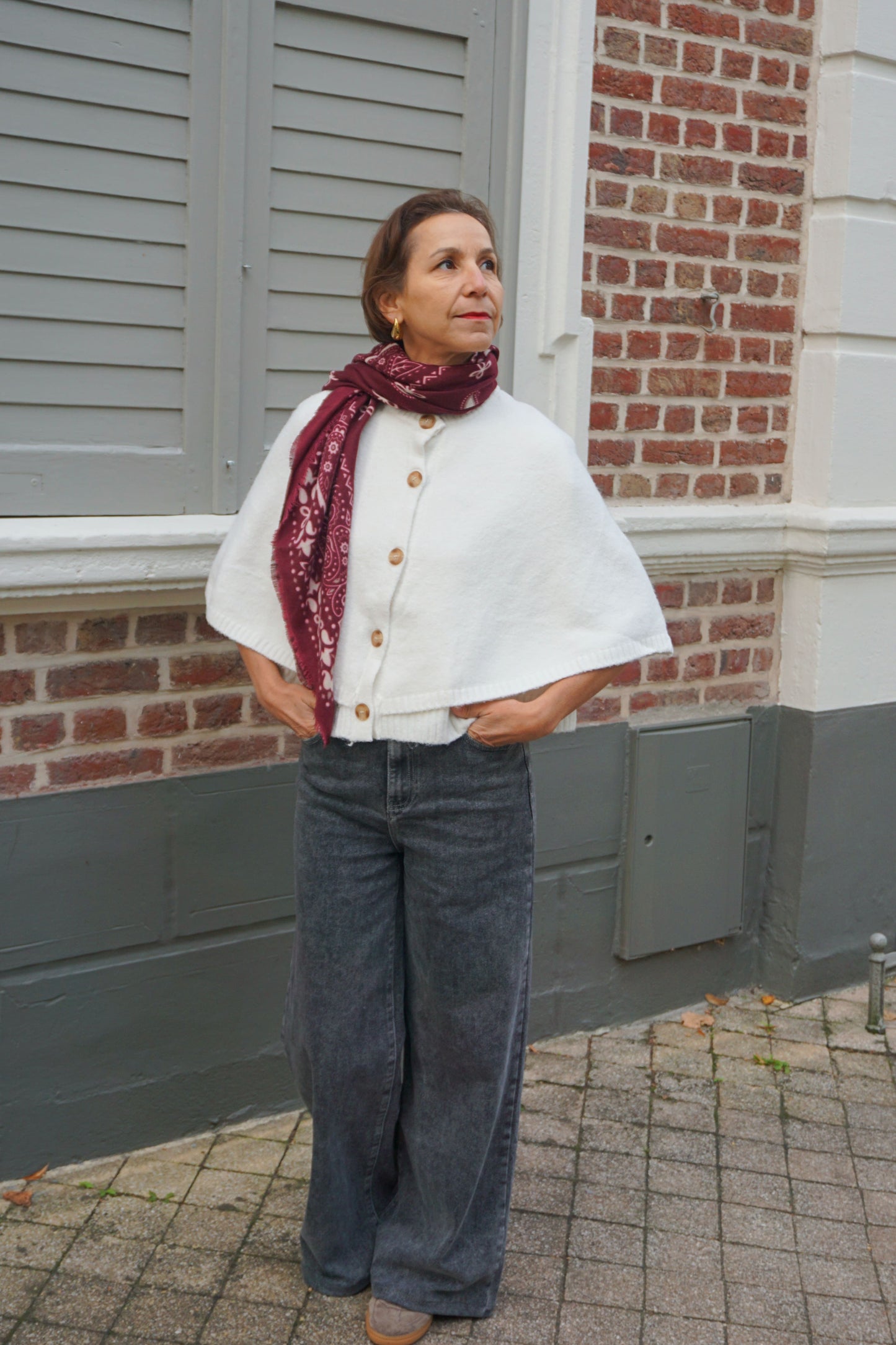 Gilet cape blanc