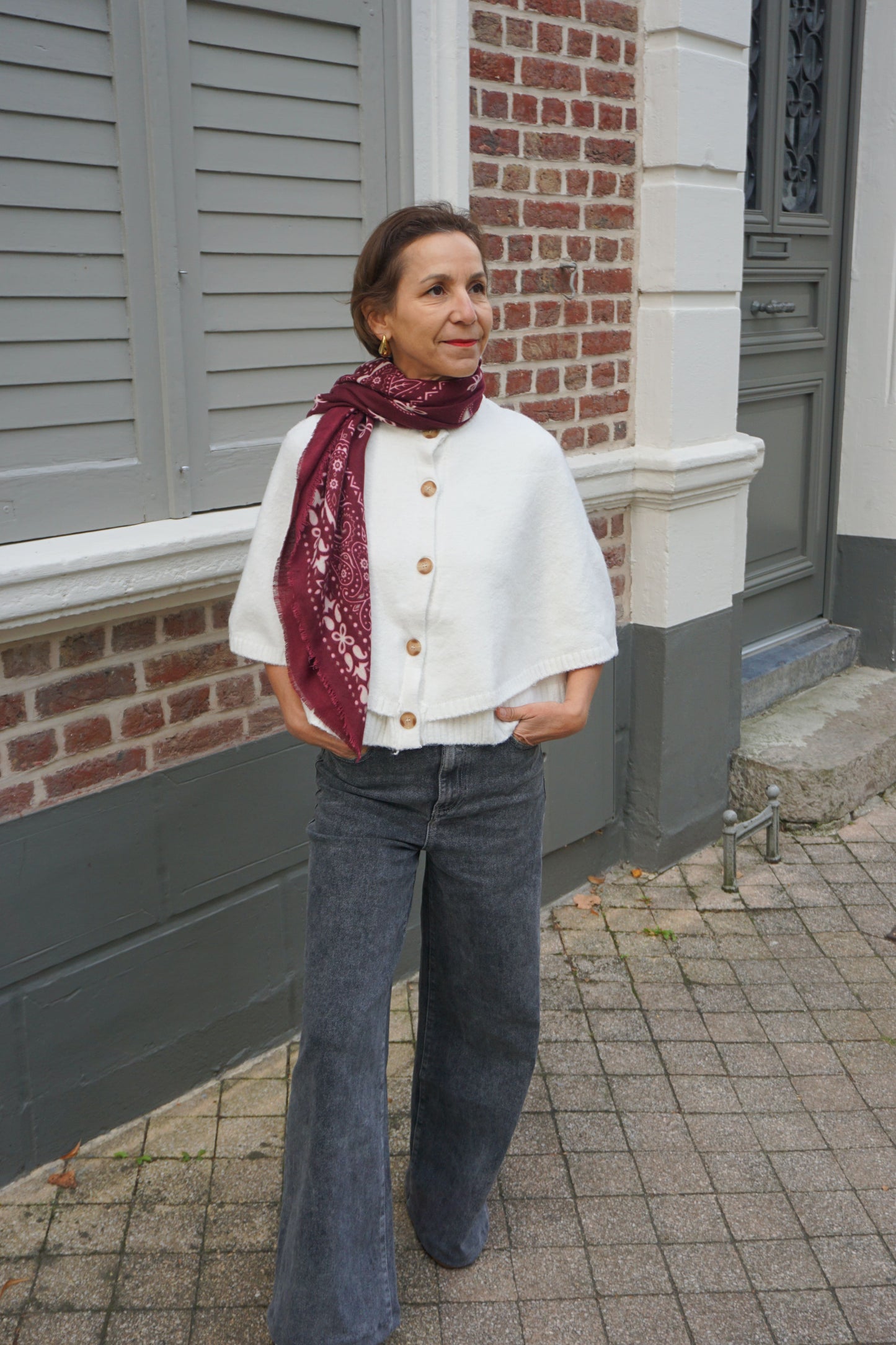 Gilet cape blanc