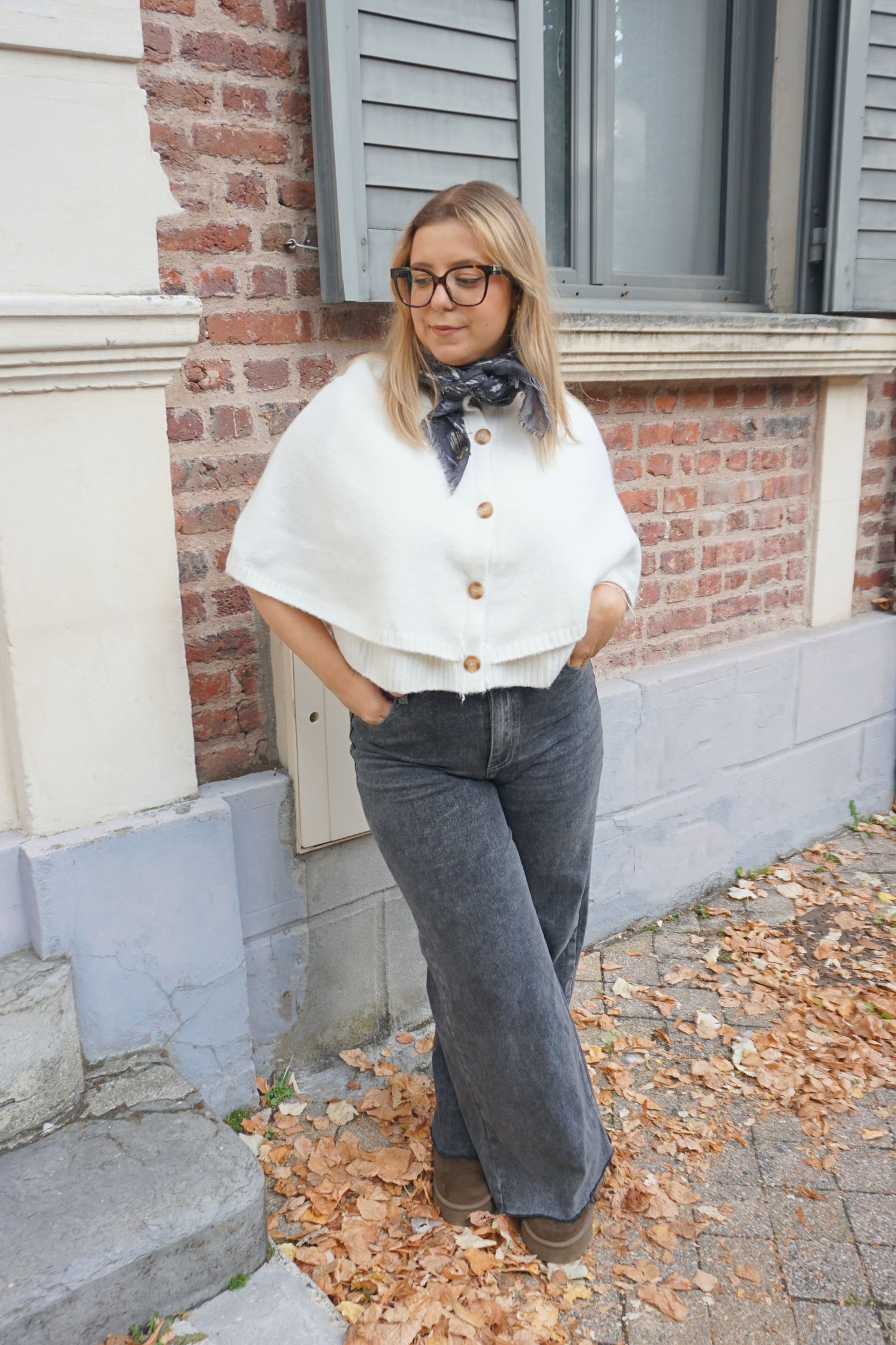 Gilet cape blanc