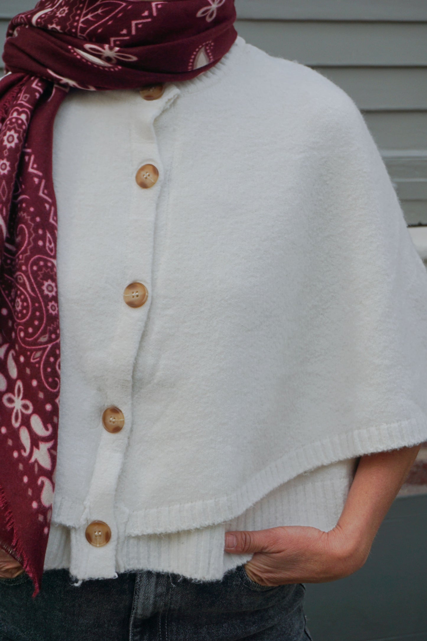 Gilet cape blanc