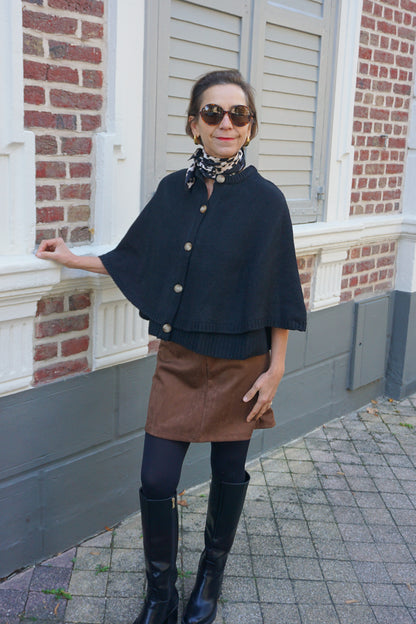 Gilet cape noir