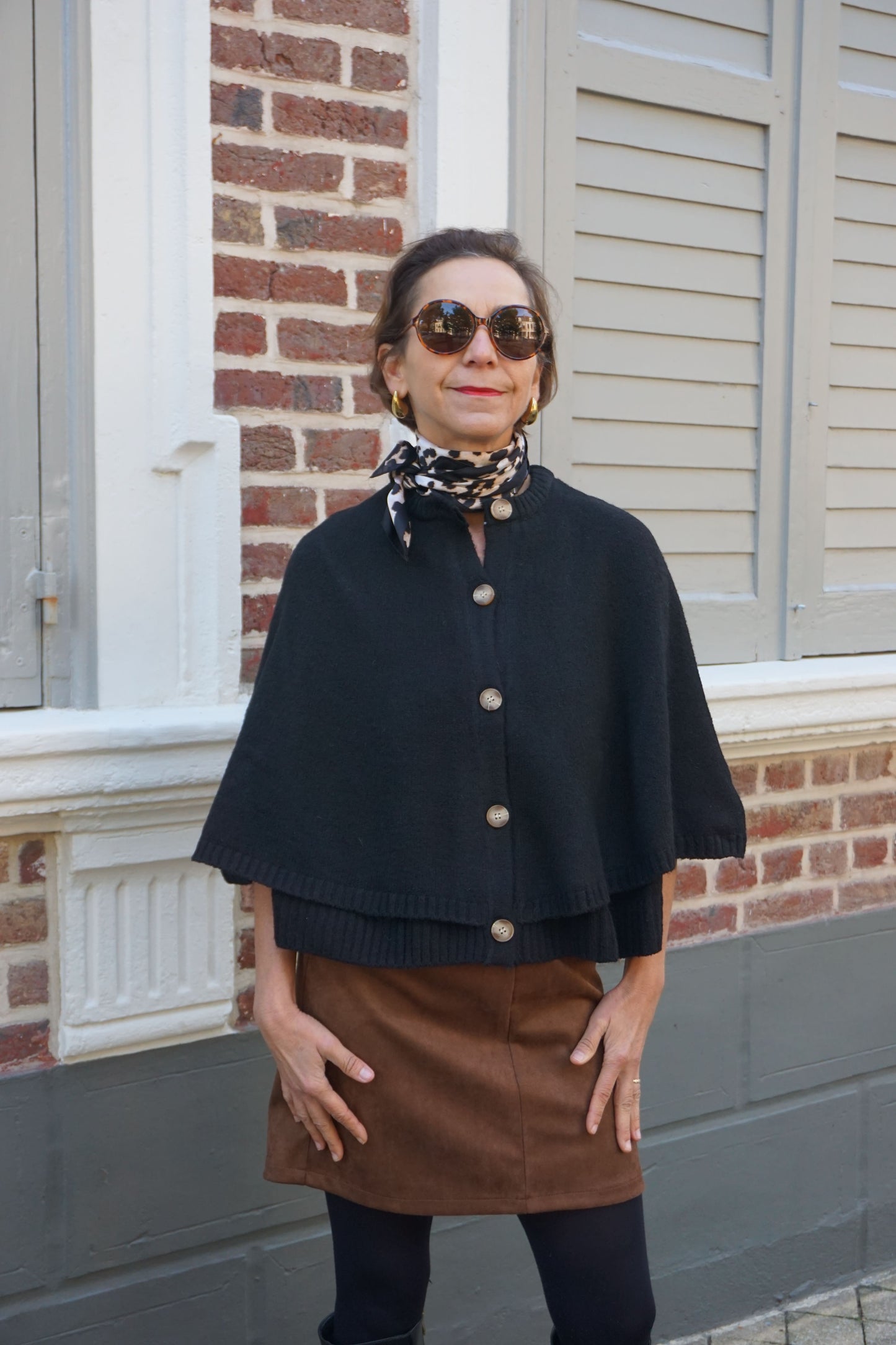 Gilet cape noir
