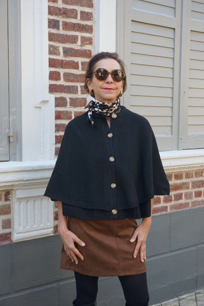 Gilet cape noir