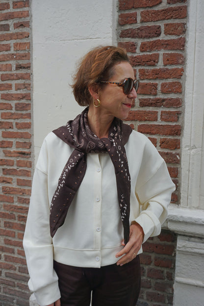Gilet cardigan crème coton