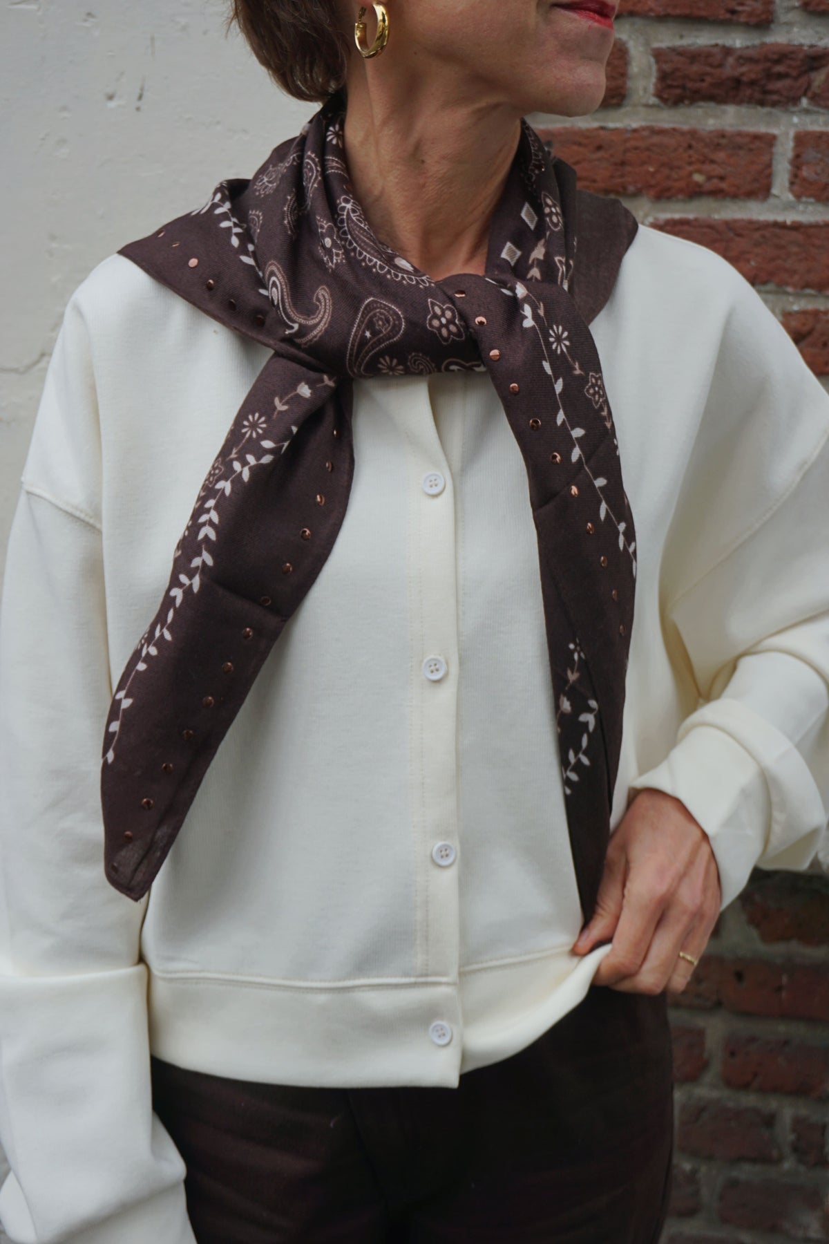 Gilet cardigan crème coton