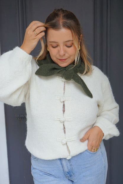 Gilet cardigan crème mao