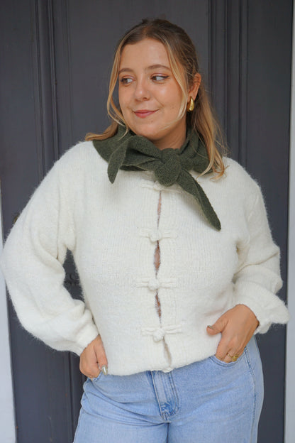 Gilet cardigan crème mao