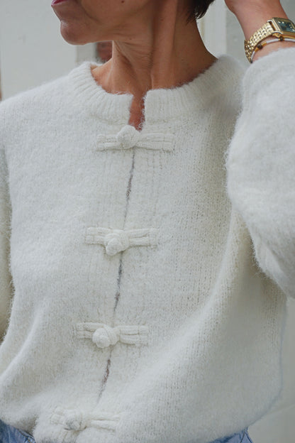 Gilet cardigan crème mao