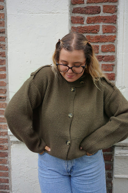 Gilet col montant kaki