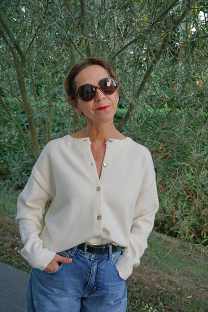 Gilet crème étoile beige et clous