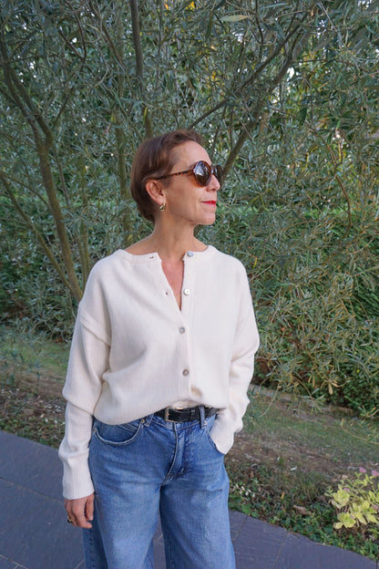 Gilet crème étoile beige et clous