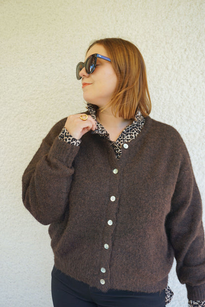 Gilet marron chocolat oversize