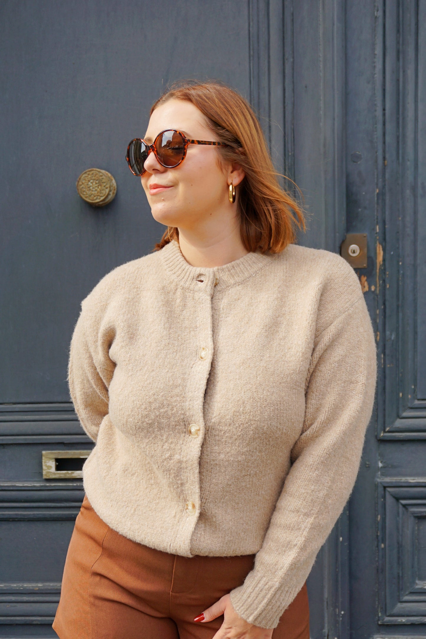 Gilet taupe épais