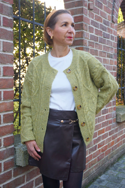 Gilet vert pistache maille