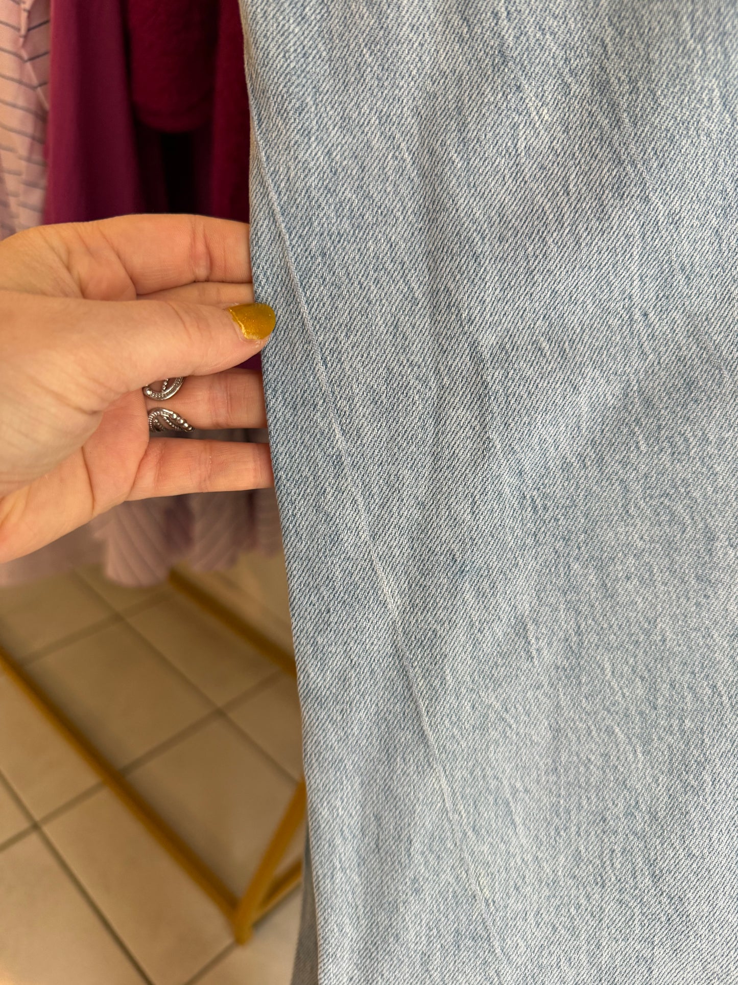PETIT DÉFAUT Jean wide leg empiècement bleu clair