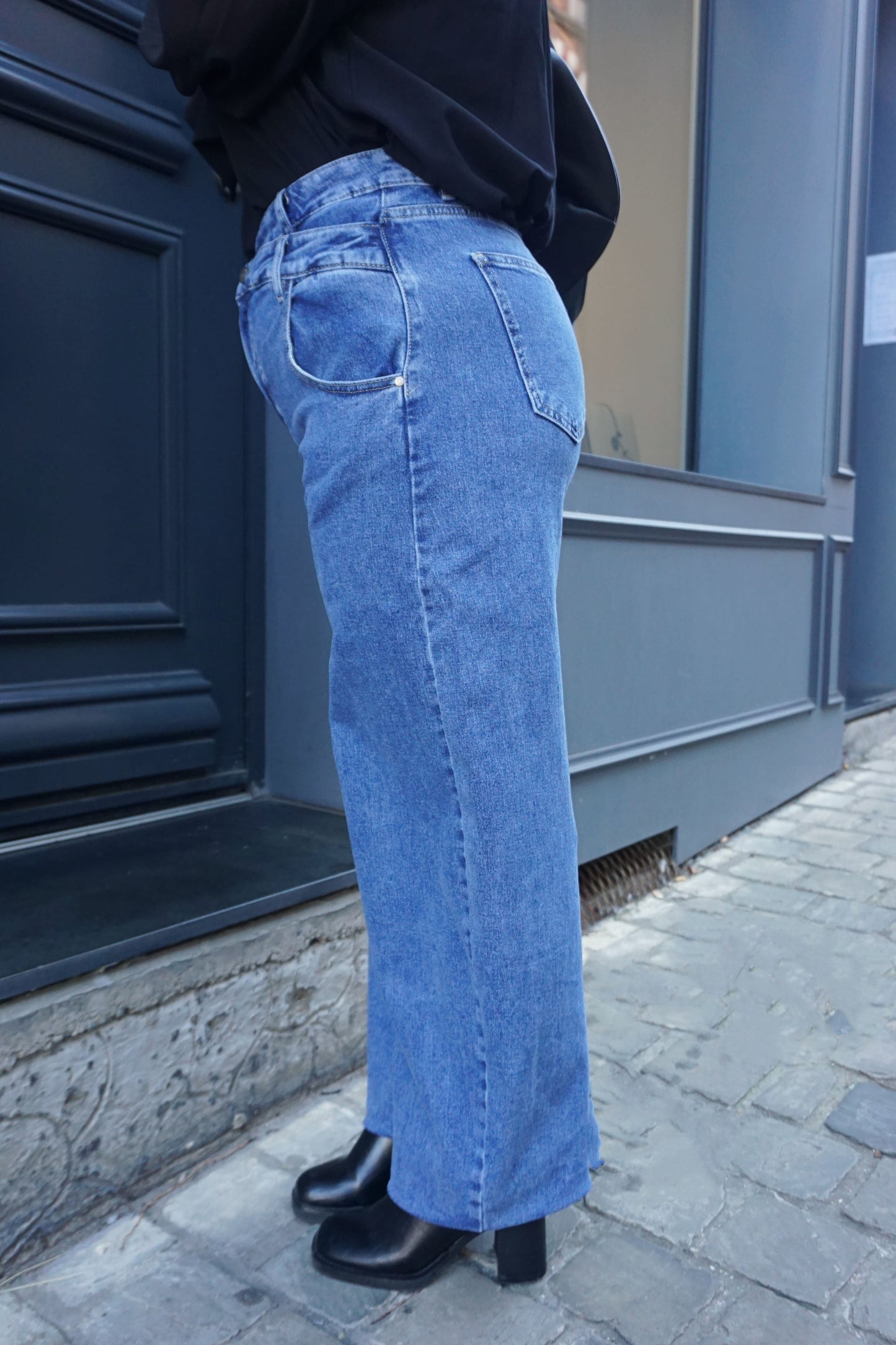 Jean barrel bleu ballon