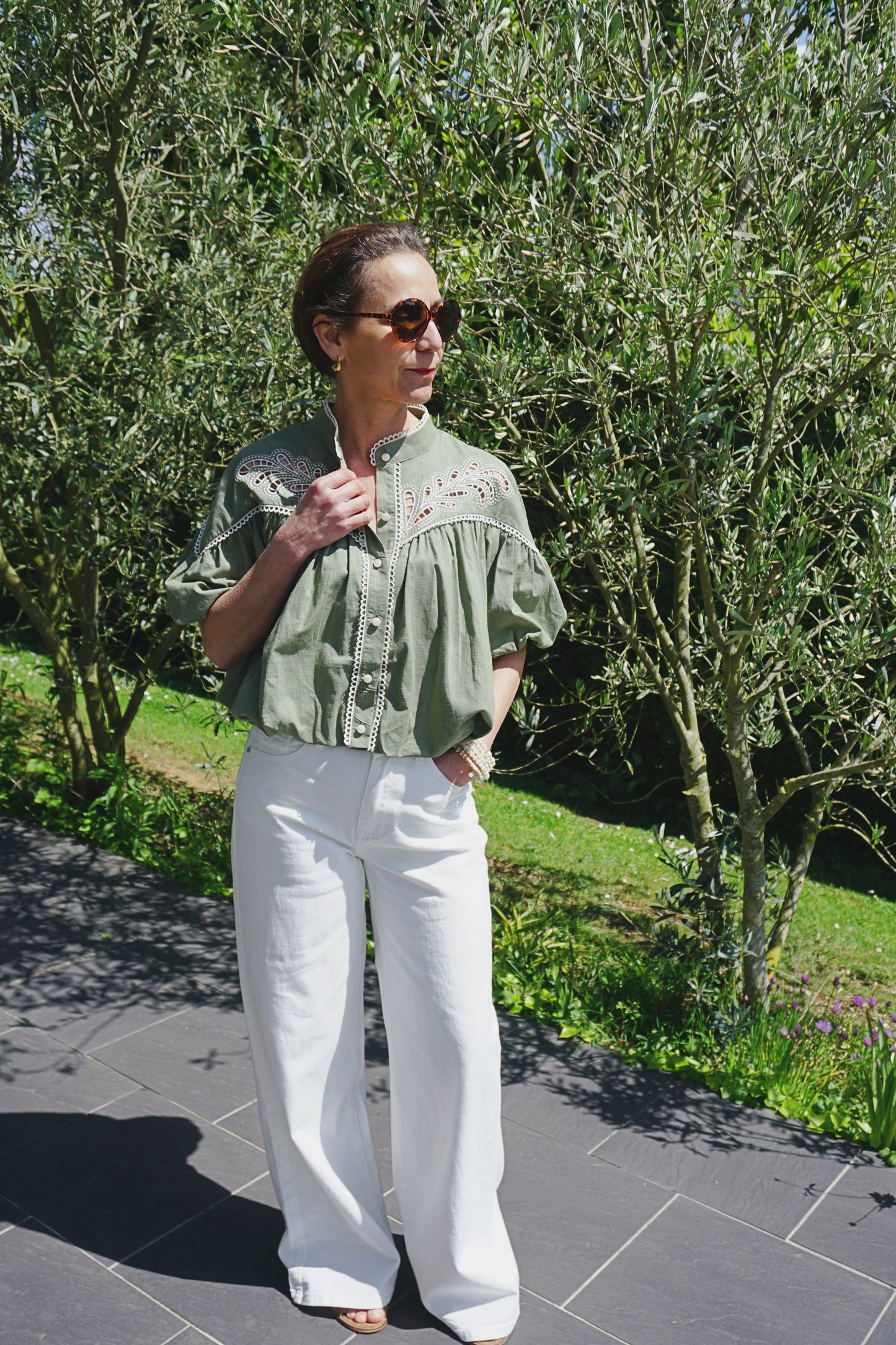 Jean blanc wide leg