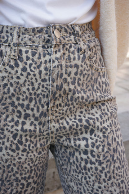 Jean léopard wide leg