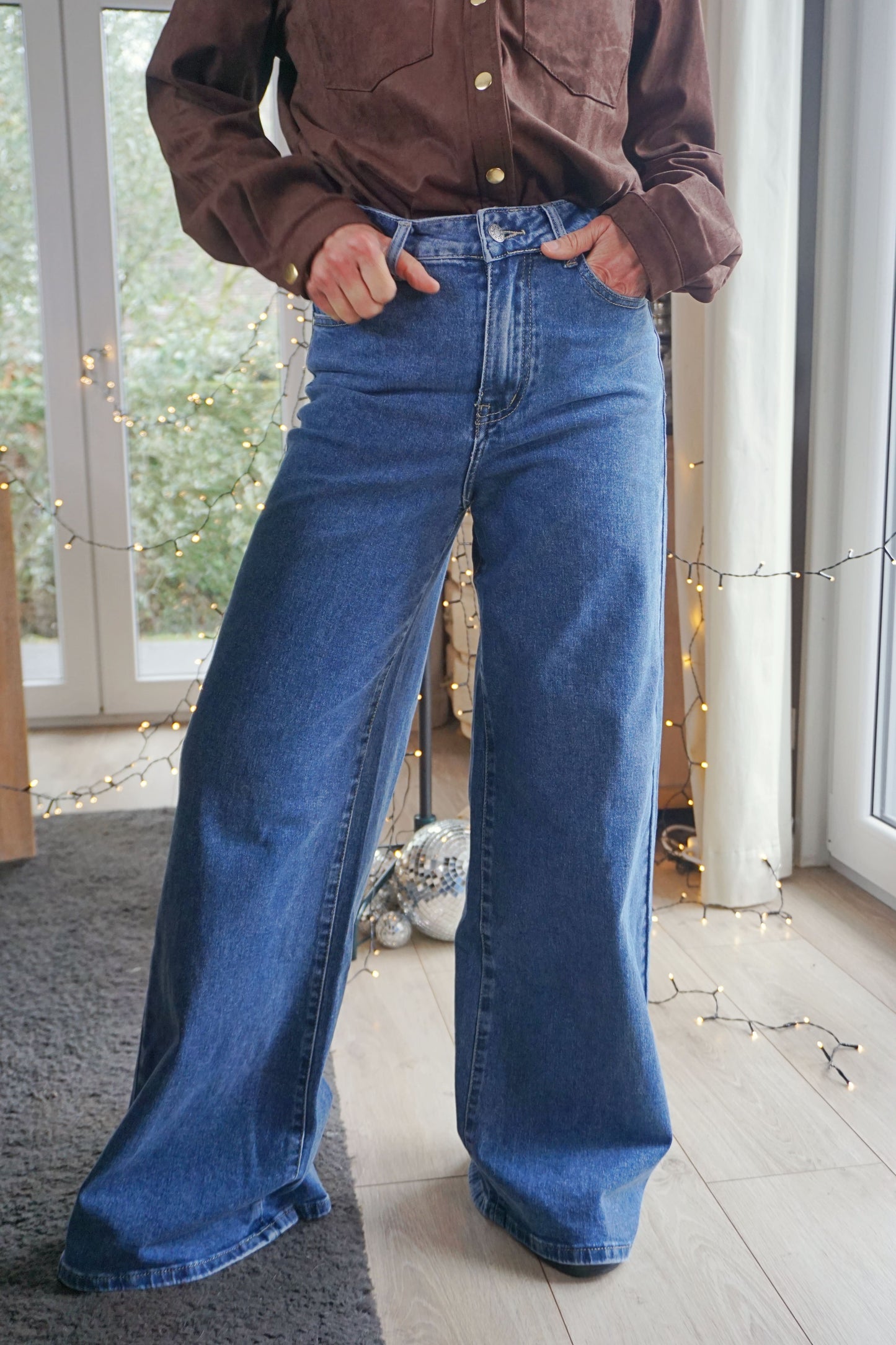 Jean palazzo wide leg bleu