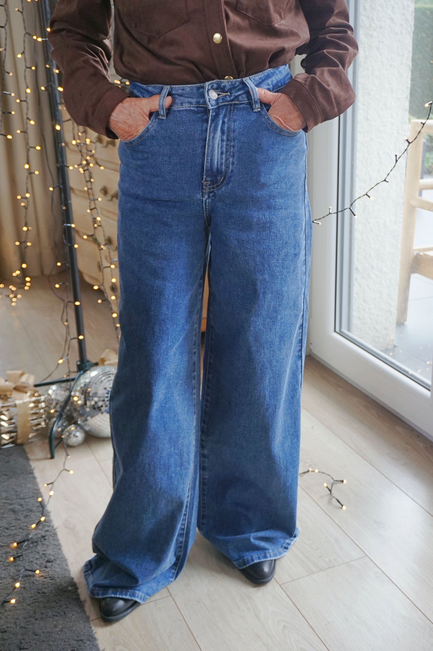 Jean palazzo wide leg bleu