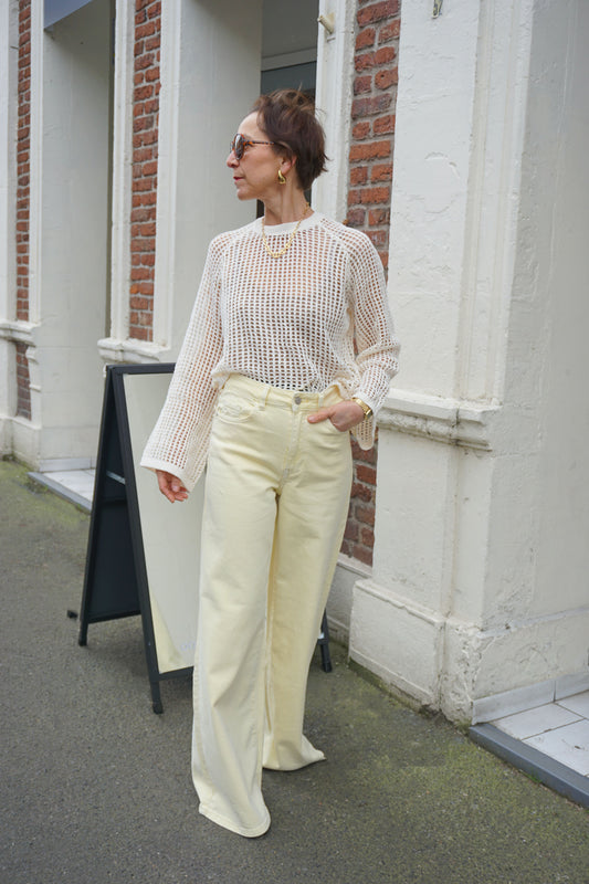 Jean palazzo wide leg jaune beurre