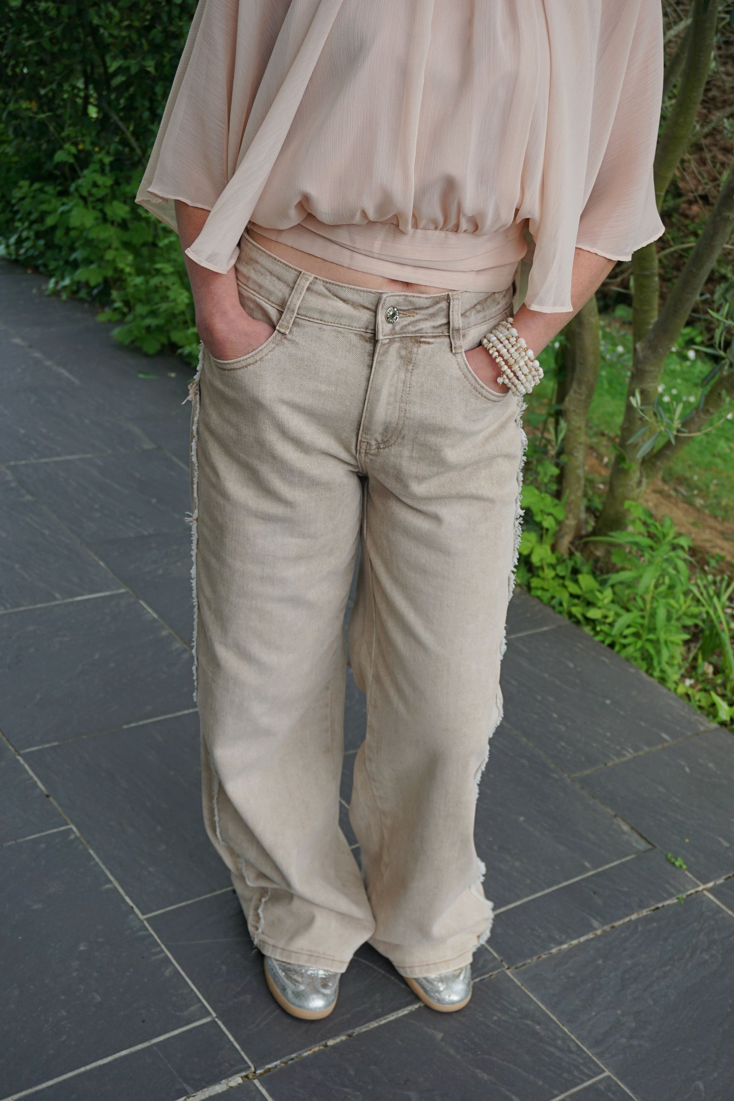 Jean taupe wide leg